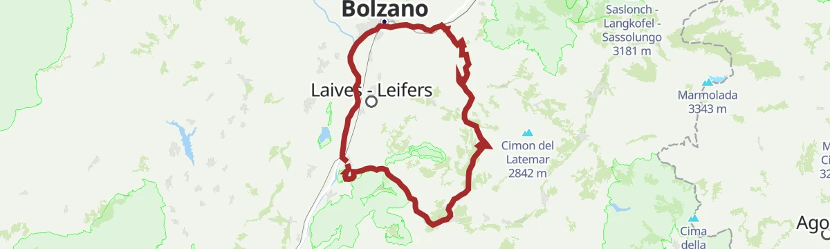 Route map: Road Bike Adventure to Lavazé Joch: Steep Passes and Breathtaking Views